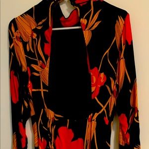 Conservative black floral dress